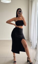 CURVA x5 POLLERA LARGA C/ TAJO - Imagen 3