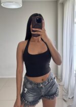 Top marilyn-cuello redondo lycra