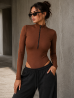 Body medio cierre lycra