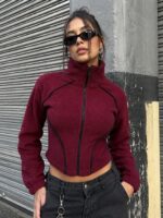 Campera Polar Crop Lycra