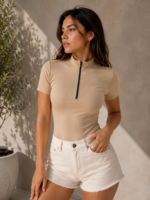 Body remera medio cierre lycra - Imagen 2