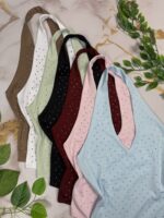 Body cuello V lycra strass - Imagen 4